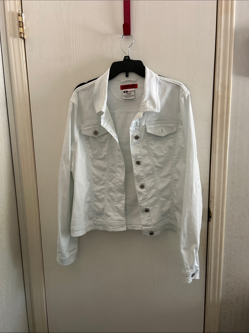 Santana Jeans White Denim Jacket XL - Classic Button Front